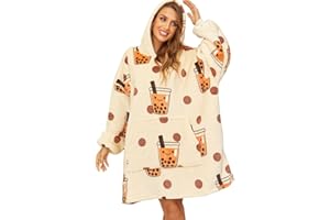 Michorinee Couverture à Capuche surdimensionnée, Sweat à Capuche Portable Super Chaud en Molleton et Sherpa, Sweat géant Confortable pour Femmes Hommes Adultes Adolescents