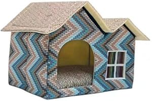 Ruixf Warm Dog Cat Kennel House Waterproof Weatherproof Indoor Outdoor Foldable Pet Shelter Puppy Nest 55x40x42 Cm (Type a)