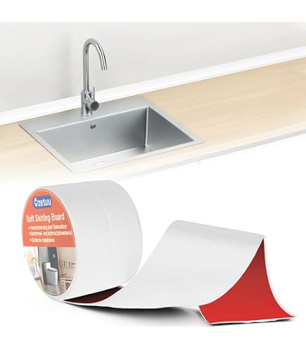 Bande D'étanchéité Pour Plan De Travail Aartner - 1,2m X 2,5cm, TPE Souple - Protection Anti-fuites Cuisine Et Salle De Bain - 2