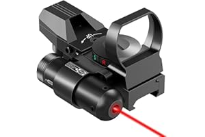 ACEXIER Viseur à Point Vert Rouge et Lunette de visée Laser Lunette Tactique Optique de Chasse Viseur Point Rouge Lunette de visée collimateur 4 réticules pour 20mm