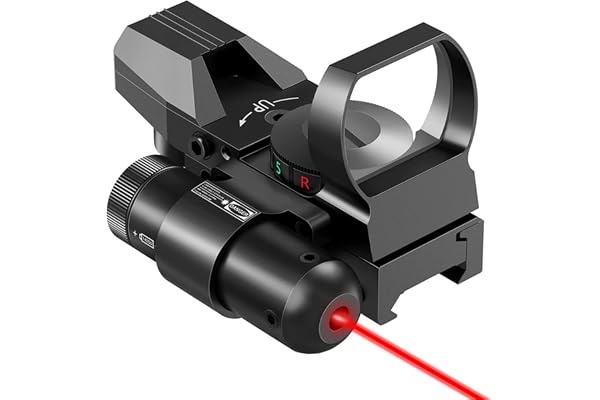 ACEXIER Viseur à Point Vert Rouge et Lunette de visée Laser Lunette Tactique Optique de Chasse Viseur Point Rouge Lunette de visée collimateur 4 réticules pour 20mm