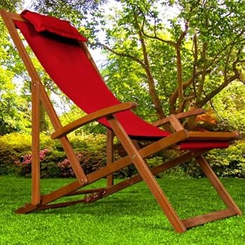 Amazon.de: Bambus Relax-Liegestuhl Sonnenstuhl ~ orange