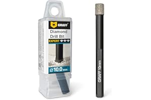 GRAFF 10mm Broca Diamante - Brocas de Diamante para Gres Porcelánico, Azulejos, Cerámica, Piedra, Granito - Brocas Gres Porcelanico Profesionales con Vástago Hexagonal