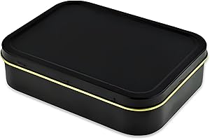 GTR-PRESTIGE GIFTWARE SMOKING ACCESSORIES Black and Gold Cigarette Holder Tobacco Tin, Compact Cigarette Tin for Men and Women, Portable Tobacco Tins for Storage and Travel, Metal Smoking Case