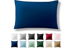 Alreya Funda de Almohada Renforcé - 100% Algodón - 50 x 75 cm Azul - Hipoalergénica con Cremallera YKK