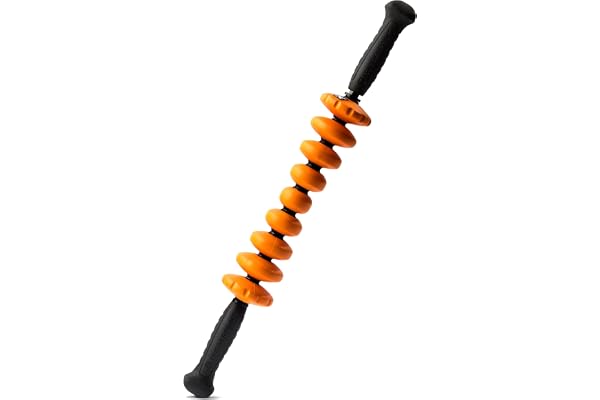 TriggerPoint STK Contour Massagesticka | Orange; 55 x 3 cm; lindrar muskelömhet; påskyndar återhämtning; 9 skumspindlar; resevänlig