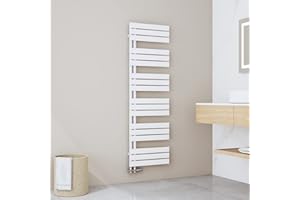 EMKE Badheizkörper Handtuchhalter 1599x500 mm, Handtuchheizkörper Seitenanschlusss Handtuchwärmer Handtuchtrockner Bad Heizkörper Flach Handtuchheizung Weiß 794W