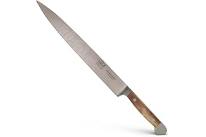 Güde Solingen - Coltello da prosciutto forgiato, 26 cm, Legno di Quercia di Botte, Alpha-FASSEICHE - Coltello per triniciare, Doppio Collarino, Fatto a Mano in Germania