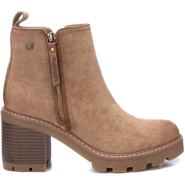 REFRESH 173014 – Stivale Donna In Pelle Scamosciata | Stile Cowboy Con Ricamo | Tacco Largo E Suola Antiscivolo