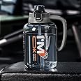 Tycom Water Bottle 2L Tritan Leak-Proof Drink Bottle, Gym Bottle with Protein Shaker, Flip Top Lid & Removable Strainer Sport Bottle for Fitness Cycling, Gym Camping Sports （Grey）