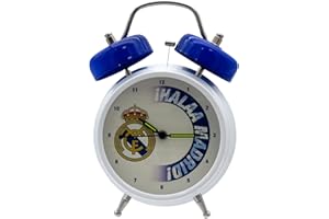 CYPBRANDS-Real Madrid, Despertador, Reloj Musical, Himno del Real Madrid, Con Pilas, Color Blanco, Producto Oficial