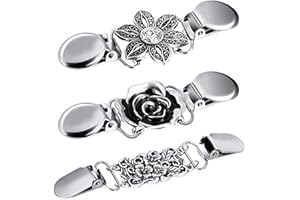 TENDYCOCO Legierung Frauen Pullover Clip Strickjacke Link Rose Moulding Schnalle Kragen Clip Pullover Verbindung Broschen 3Stücke