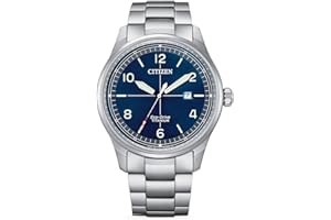 Citizen Męski analogowy zegarek Eco-Drive z tytanową bransoletką, niebieski, Einheitsgröße, bransoletka