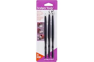 Artemio Sculpey Polyform Set de 3 Outils de Modelage Pâte, Plastique, Noir, 8,3 x 1,3 x 23,7 cm POASSD01