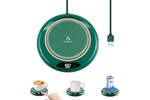 Novstuf Kaffeebecherwärmer, USB-Kaffee-Wärmer mit 3 Temperatureinstellungen (45–75 °C), Smart-Touch-Tassenwärmer für Schreibtisch, elektrischer Getränke-Tassenwärmer, 8 Stunden, automatische