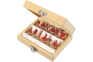 Silverline 251678 Coffret de 12 Fraises à défoncer TCT 8 mm couleur assortie