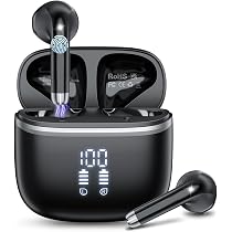Lukg Bluetooth Kopfhörer 5.3 – In-Ear, 48 Std. Akku, 4 ENC Mikrofone, IP7 Wasserdicht, Mit LED-Anzeige – Weiß