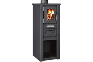ProTermo Lava Basic Glass Kaminofen mit Schamottsteinen 6,5 kW Heizleistung 33x36x82 cm Holzofen mit Sichtfenster Werkstattofen - Bauart 2