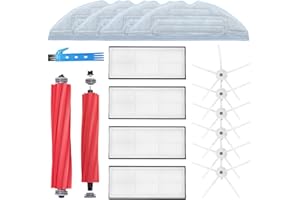 DOKKOO Kit de Remplacement pour Roborock S7 S7 Plus S7 MaxV S7 MaxV Ultra Aspirateur Robot,2 brosses principales,4 filtres,6 brosses latérales, 4 Chiffons de vadrouille