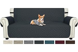 Ystyle Copridivano 3 Posti Con Braccioli, Copridivano Antigraffio Gatto, Copri Divano Universale, Copridivani Mobili Protector, Sofa Cover Per Cani, Copri Divani Elegant, Grigio Scuro