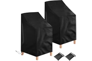 Votoko 2 Pièces Housse Chaise Jardin, Oxford Housse De Protection pour Chaises ImperméAble, Coupe-Vent, Anti-UV Housses Fauteuil Jardin - 64x64x70/120 cm