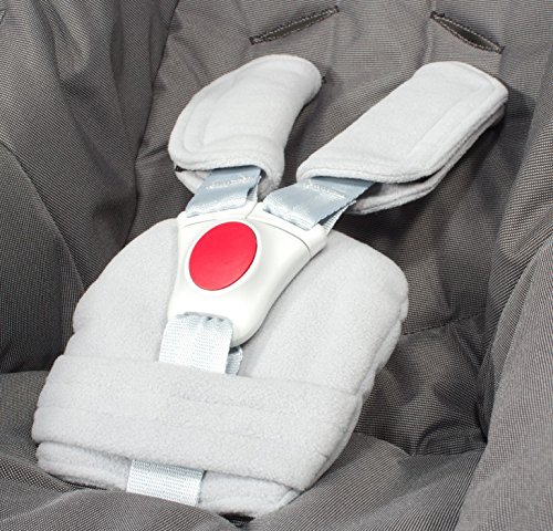 ByBUM® - Seat Belt Pad Set - for universal infant car seats (eg. Maxi Cosi City SPS, Cabrio, Cybex Aton etc.), buggy; In many colours; MADE IN EU, Color:Grey