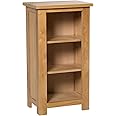 Hallowood Furniture Waverly Oak Small Bookcase in Light Oak, 3 Shelf Storage Bookshelf, Solid Wooden Storage Unit, Low Book Shelf, Shelving Unit for Home & Office