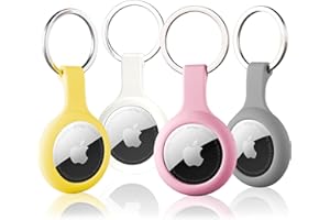 Airtag Case 4-Pack with Keychain，ThingsBag Air Tag Holder Compatible with Apple GPS Locator, Silicone Apple Airtags Cover Protection for Item Tracker, Anti-Lost and Anti-Scratch