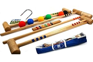 Londero Krocket Family Tasche, großes Garten Spiel für 4 kleine und 2 große Spieler, Marken Qualität aus Italien