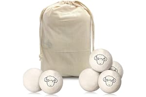 Sweetone Trocknerbälle für Wäschetrockner 6er Set, Öko Schafwolle aus Neuseeland Verkürzt Trocknungszeit, nachhaltige Trocknerkugeln Der natürliche Weichspüler aus 100% Schafwolle