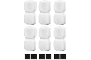 ZaKaBox 12 Pack Filters for Giotohun 2.2L Cat Water Fountain for Drinking, 6 Stainless Steel Cat Fountain Filters for Giotohun, with 6 Foam Filters (6+6)