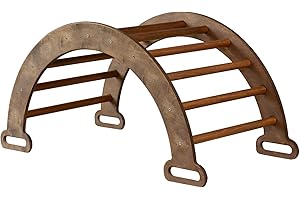 Goodevas Montessori Klettergerüst aus Holz für Kleinkinder, Spielzeugbogen – Holz-Spielwippe, Turnbogen für Kinder im Alter von 1–3 Jahren – Indoor-Spielplatz Dschungel Baby Gym (Choco)