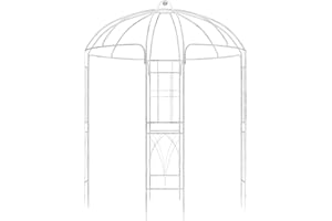 CLP Gartenpavillon wetterfest Keira, Rosenbogen mit Rankhilfe, 270x200 cm, Stahlgestell pulverbeschichtet, stabil & dekorativ für Terrasse, Farbe:antik weiß