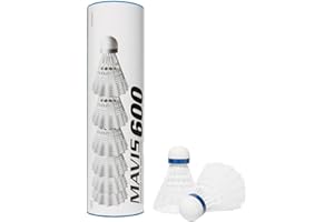 YONEX, Blanc, Volants en Nylon Mavis 600 (6 par Tube), Moyen Mixte, Taille Unique