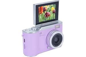 VBESTLIFE Digital Camera for Photography, 1080P 48MP Vlogging Camera with 2.4 Inch 180° Flip Screen, 8X Digital Zoom Compact Retro Camera (Purple)
