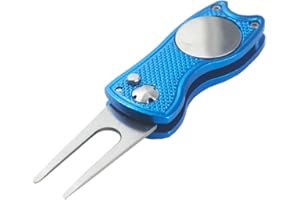 Hauni Stainless Steel Golf Divot Repair Tool Switchblade Foldable Golf Pitchfork Putting Green Fork Golf Training Aids Pitch Alloy Tool…