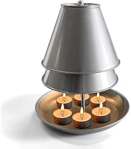 Tea Light Candle Heater & Warmer - Metal Ceramic Radiator For 4-6 Candles, Cozy Room Heater For Office, Bedroom