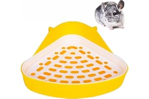Small Animal Triangle Toilet Potty Trainer, POTWPOT Rabbit Litter Tray Hamster Toilet Corner Litter Tray Training for Small Animal Hamster Chinchilla Guinea Pig Cat Bunny Ferret(Yellow)