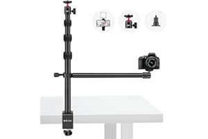 Victiv Camera Table Mount, 37 cm - 105 cm Camera Table Tripod for DSLR Canon, Light Tripod Clamp Tripod with Flexible Arm & 1/4 Inch Ball Head for Cameras, LED Light, Webcam, Mobile Phone Table Tripod