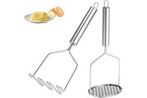Rayong Lot de 2 presse-purée en acier inoxydable pour la cuisine et la cuisine, 2 styles