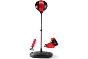 SASONS® Kid’s Free Standing Boxing Punching Bag Ball Play Set with Gloves Air Pump Adjustable Height (90-120 cm) Best for Boxing Punching Training Exercise