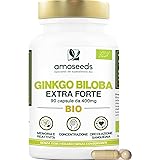 Ginkgo Biloba BIO | Extra Forte, 4560mg al giorno | Contiene Flavonoidi e Terpeni | 90 capsule vegane | Memoria, Concentrazio