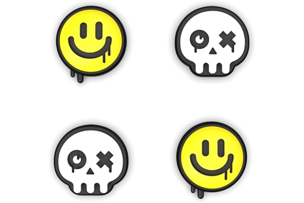 PlayVital Agarres para Pulgar para Nintendo Switch Joycon, Tapas de Joystick de Silicona, Thumb Grips para Switch/OLED/Lite, Protectores de Thumbstick (Estilo Feliz & Sombrío B)