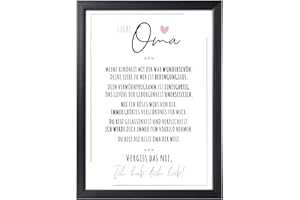 FJLLRVEN Definition Poesie Kunstdruck-Poster | Weihnachtsgeschenke Oma Geschenk | Wandbilder Wohnzimmer | Weihnachten Geschenke für Oma Geburtstag | Wanddeko Deko Wohnzimmer | DINA A4 mit Rahmen Schwarz