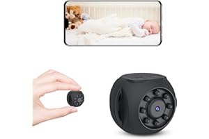 CICIGLOW Mini Cámara Oculta WiFi 1080P, Cámara Espía, Mini Cámara de Vídeo USB, Visión Nocturna Infrarroja, Punto de Acceso IP, Reloj en Tiempo Real para Tienda, Oficina, Interior, Exterior