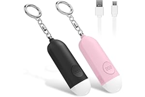 Ninonly Allarme Personale, 130 dB Allarme Antiaggressione Ricaricabile per Difesa Personale, Portachiavi Sirena Allarme Autodifesa con Luce LED per Donne Uomini Bambini Anziani