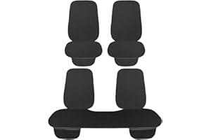 Susy Shop Housse de siège + housse universelle pour voiture, protection de siège, coussin pour intérieur (noir 7 pièces (siège+dossier)
