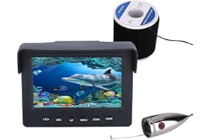 MOUNTAINONE Fotocamera Fish Finder, Ecoscandaglio da Pesca Subacquea per Visione Notturna a LED IR con Monitor LCD da 4,3" Telecamera Pesca Subacquea 15M per Pesca sul Ghiaccio, sul Lago e in Barca