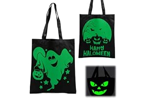 2 stycken halloween godisväska fluorescens design halloween godispåse tricka eller godisväska fibermaterial 36 x 43 cm