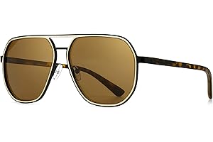 SUNGAIT Okulary przeciwsłoneczne Aviator dla mężczyzn i kobiet, polaryzacyjne, modne, kwadratowe, okulary przeciwsłoneczne, retro, ochrona przed promieniowaniem UV